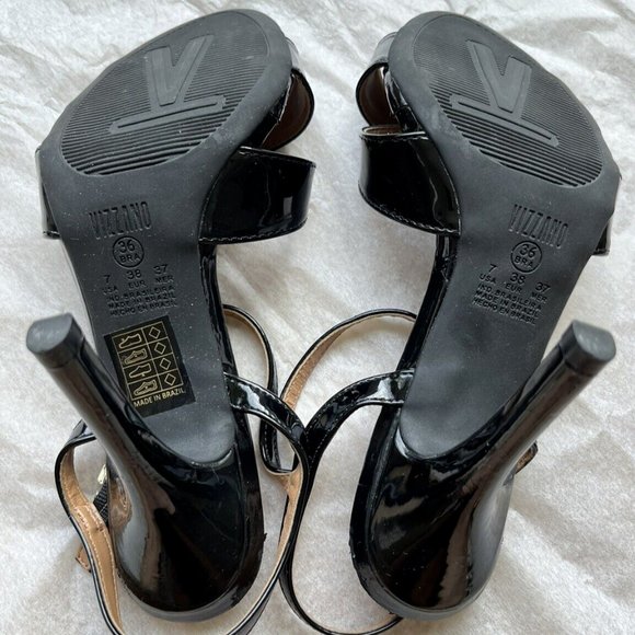 Vizzano Black Stiletto High Heel Sandal Made In Brazil Size 7 Ladies Shoes NEW - Picture 5 of 6